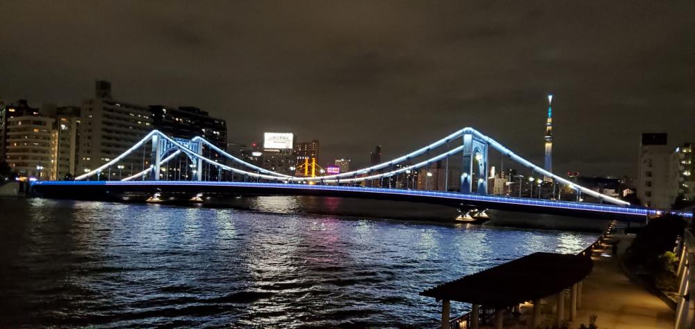 清洲橋 澄んだ空気に映える 夜景スポット
