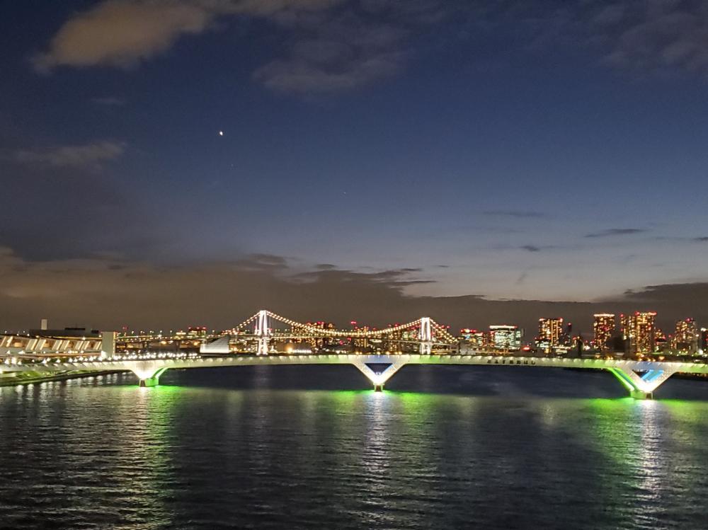 豊洲大橋と東京湾の夜景(とよすおおはしととうきょうわんのやけい)